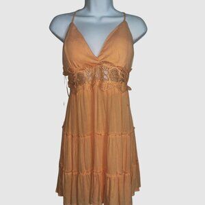 Sz.M*IRIS*Peach Colored Gauzy Strappy Padded Mini Dress--NWOT